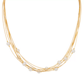 Honora Cultured Pearl Multi-strand GoldcladSterling Silver Necklace